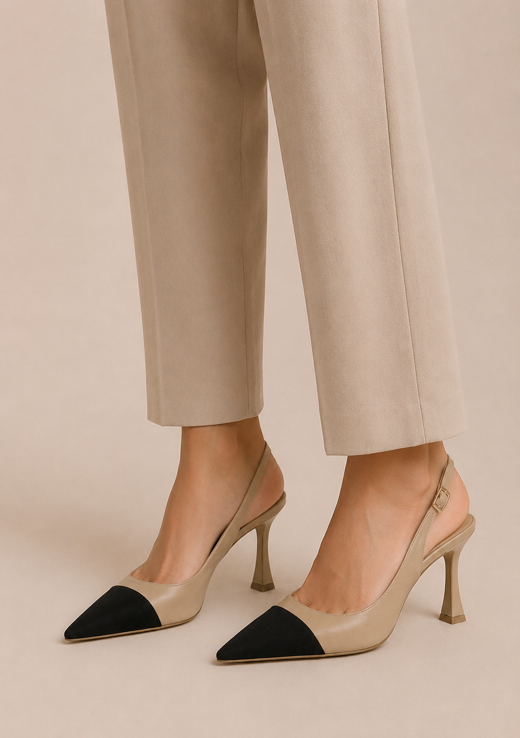 Élise Noir™ | Two-Tone Slingbacks