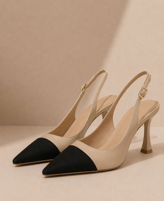 Élise Noir™ | Two-Tone Slingbacks
